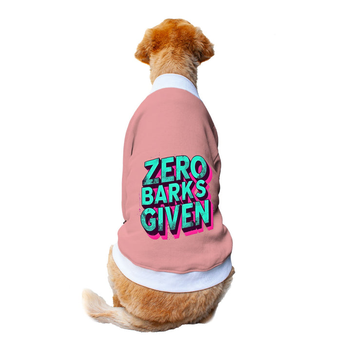 Ruse 'Basics' "Zero Barks Given" Printed Crew Neck Full Sleeve Sweatshirt For Dogs