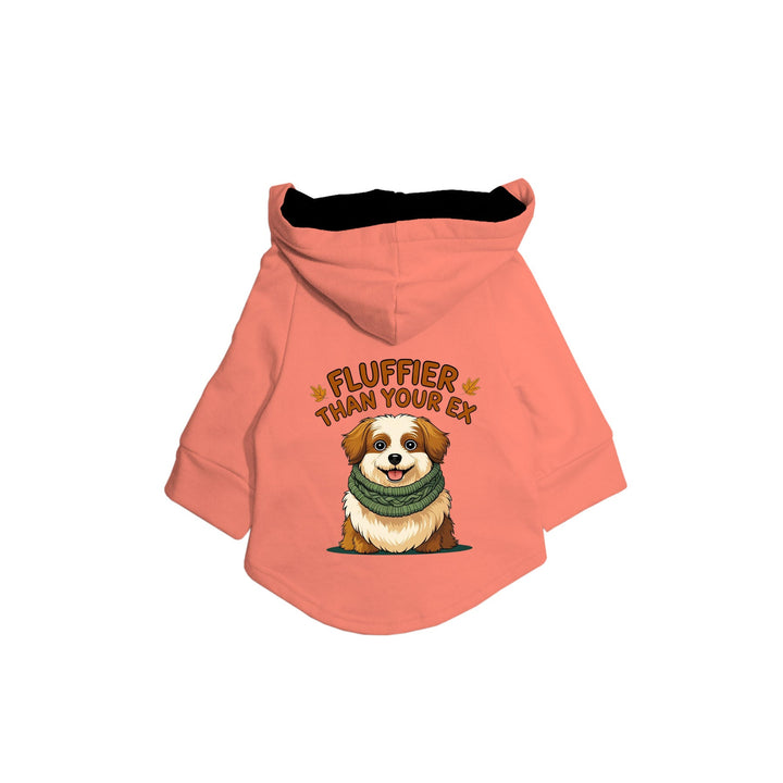 "Fluffier Than Your Ex" Printed Dog Hoodie Jacket