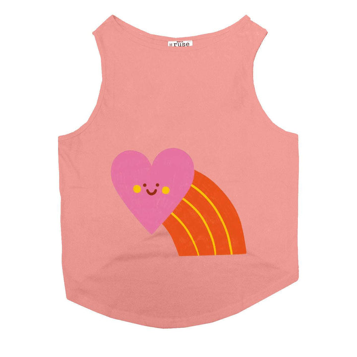 "Smiley Heartbow" Printed Tank Cat Tee