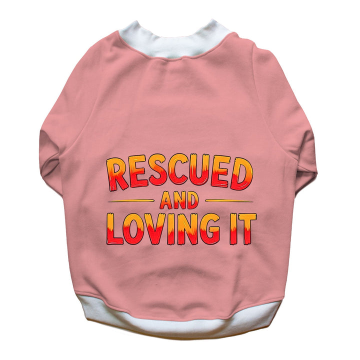Ruse 'Basics' "Rescued and Loving It" Printed Crew Neck Full Sleeve Sweatshirt For Dogs