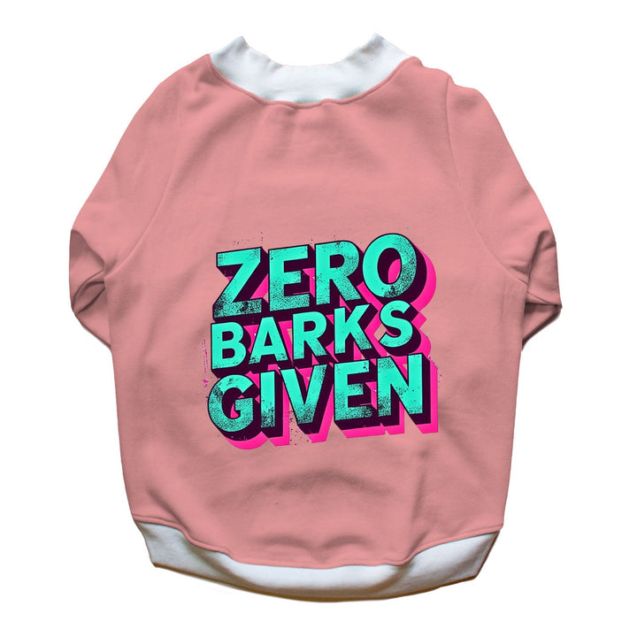 Ruse 'Basics' "Zero Barks Given" Printed Crew Neck Full Sleeve Sweatshirt For Dogs