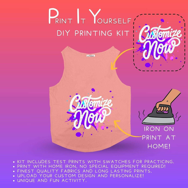 Ruse Customizable DIY Print-At-Home Cotton Dog Tee | Salmon