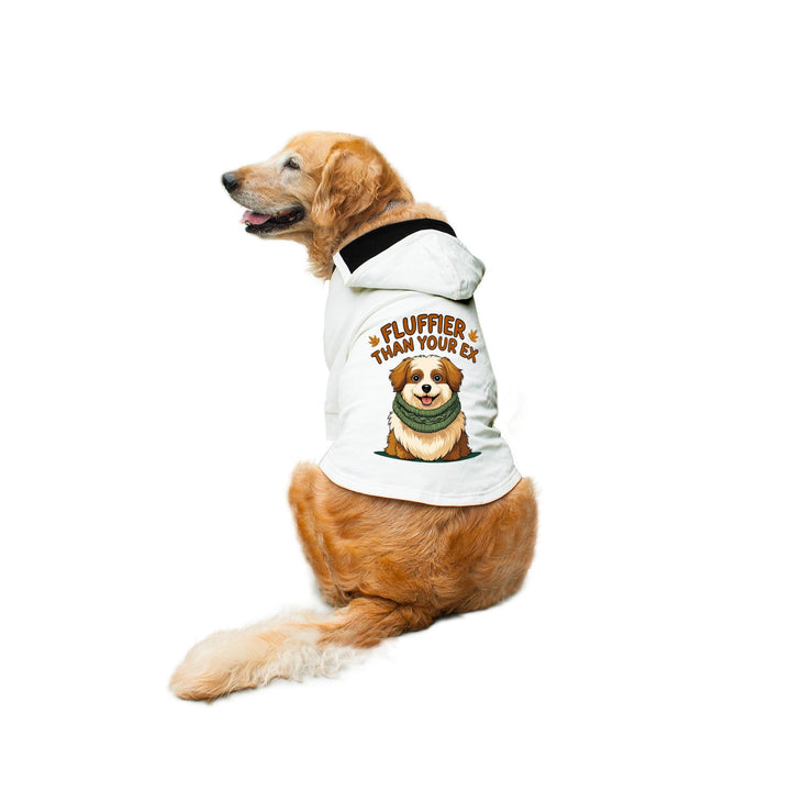 "Fluffier Than Your Ex" Printed Dog Hoodie Jacket