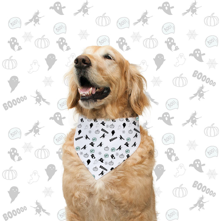 "Tricks For Treats" Printed with Allover Pint Reversible Bandana for Dogs