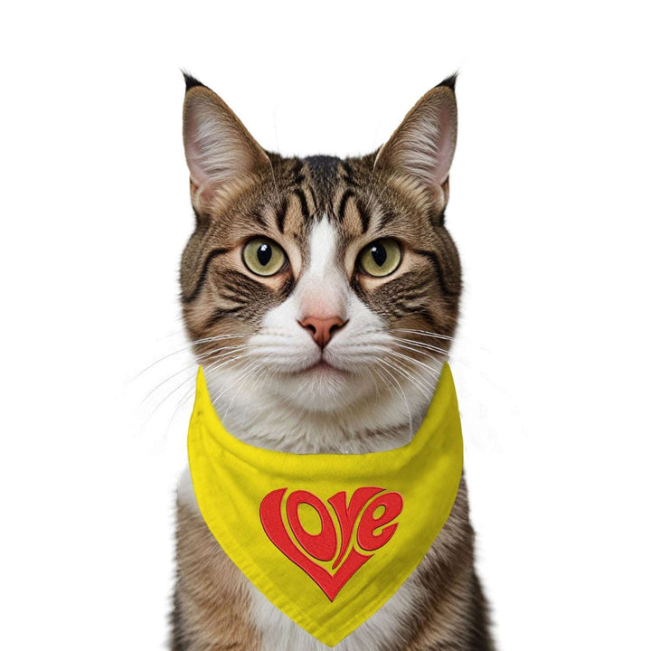 "Love Patch" Printed Cat Bandana with Anti Chafing Elastic