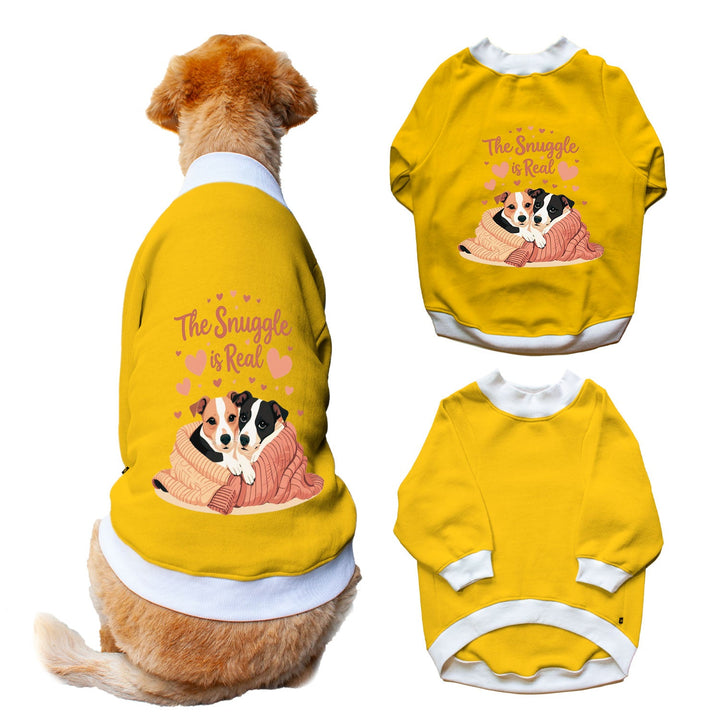 Ruse 'Basics' "The 'Snuggle' is Real" Printed Crew Neck Full Sleeve Sweatshirt For Dogs
