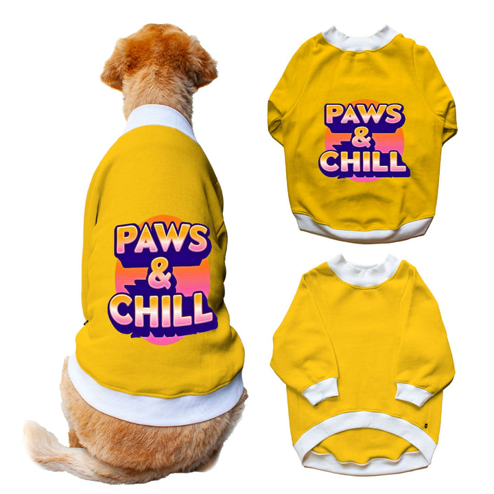 Ruse 'Basics' "Paws and Chill" Printed Crew Neck Full Sleeve Sweatshirt For Dogs