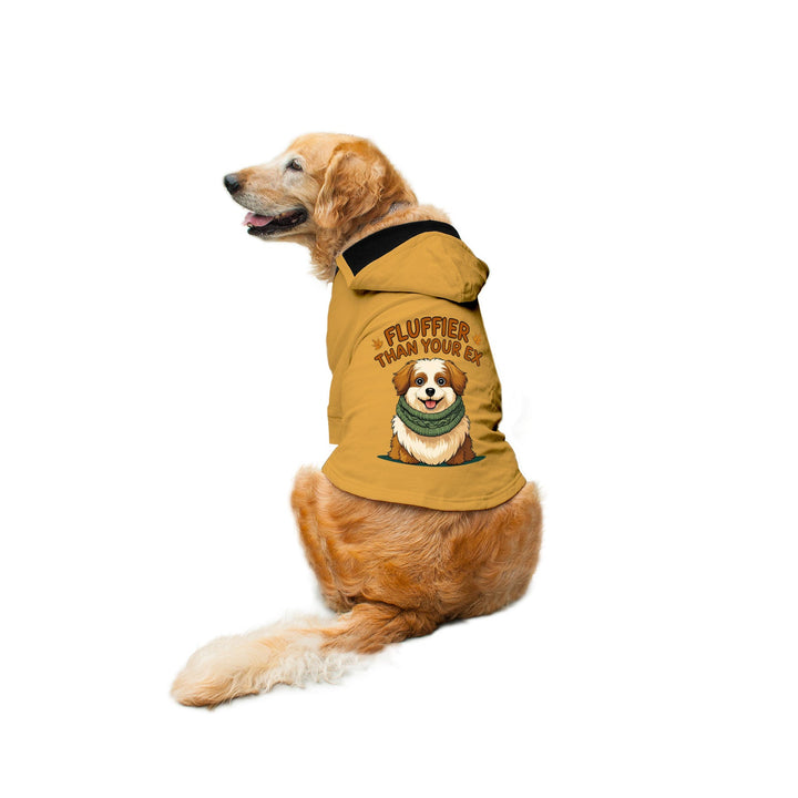 "Fluffier Than Your Ex" Printed Dog Hoodie Jacket