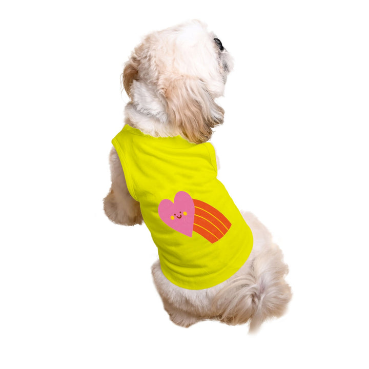 "Smiley Heartbow" Printed Tank Dog Tee