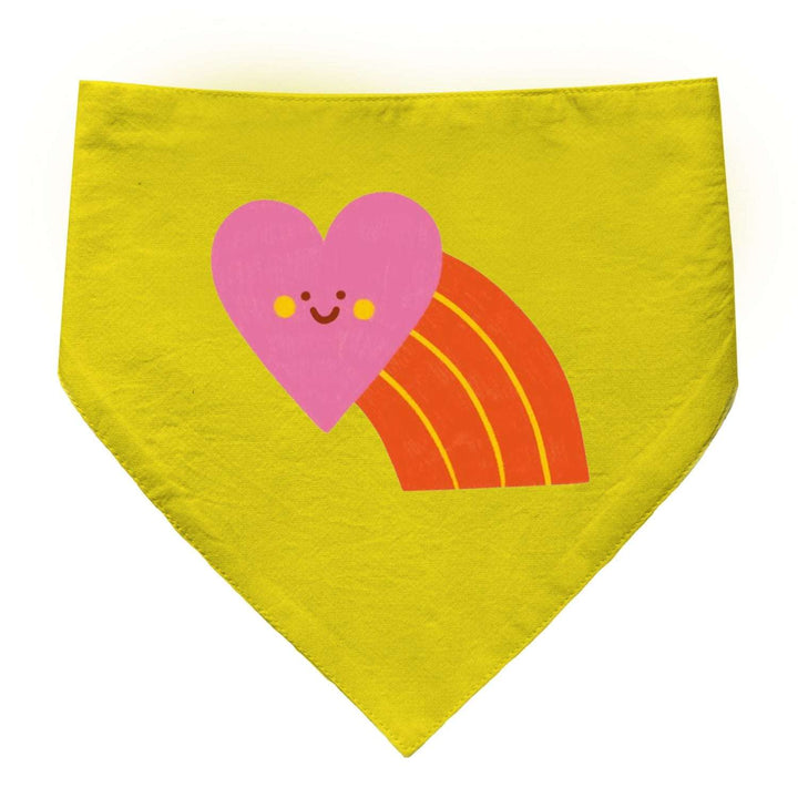 "Smiley Heartbow" Printed Cat Bandana with Anti Chafing Elastic