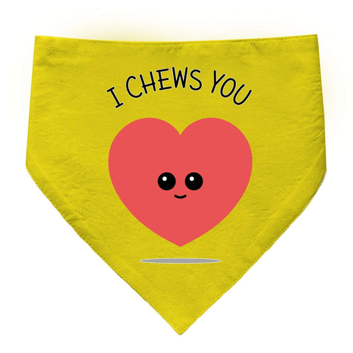 "I Chews You" Printed Cat Bandana with Anti Chafing Elastic