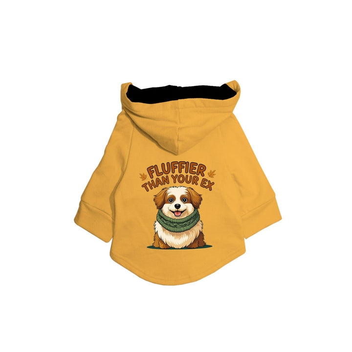 "Fluffier Than Your Ex" Printed Dog Hoodie Jacket