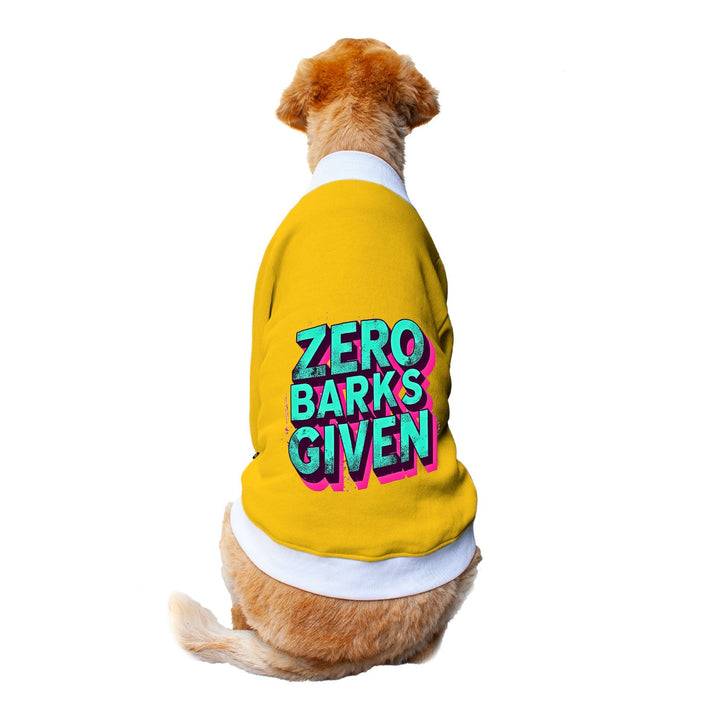 Ruse 'Basics' "Zero Barks Given" Printed Crew Neck Full Sleeve Sweatshirt For Dogs