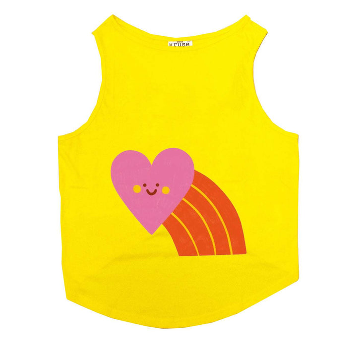 "Smiley Heartbow" Printed Tank Cat Tee