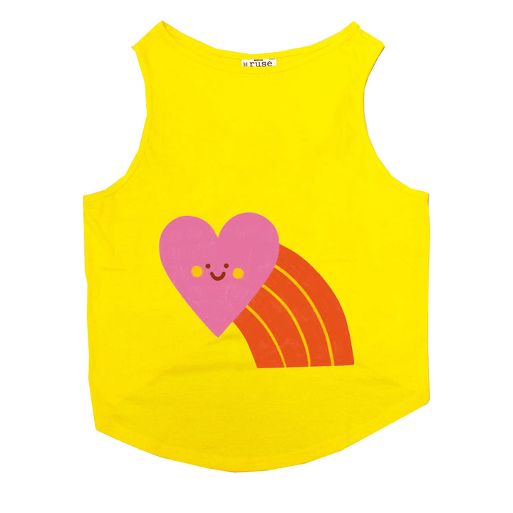 "Smiley Heartbow" Printed Tank Dog Tee
