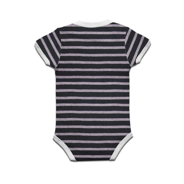 Mimic By Ruse Happy Birthday Printed Striped infant Romper For Baby