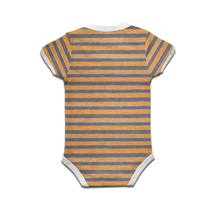 Mimic By Ruse Minion Pocket Printed Striped infant Romper For Baby