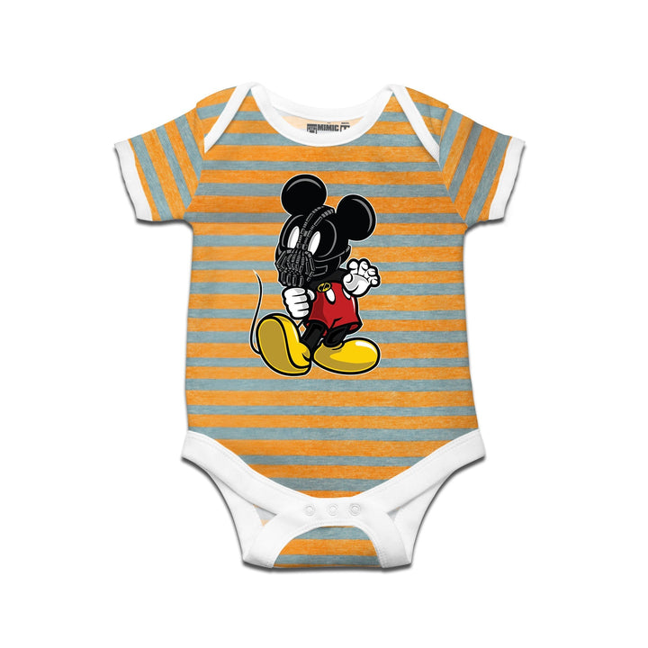 Mimic By Ruse Mickey Bane Printed Striped infant Romper For Baby