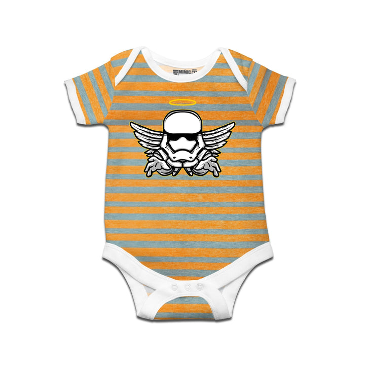 Mimic By Ruse Trooper Angel Printed Striped infant Romper For Baby