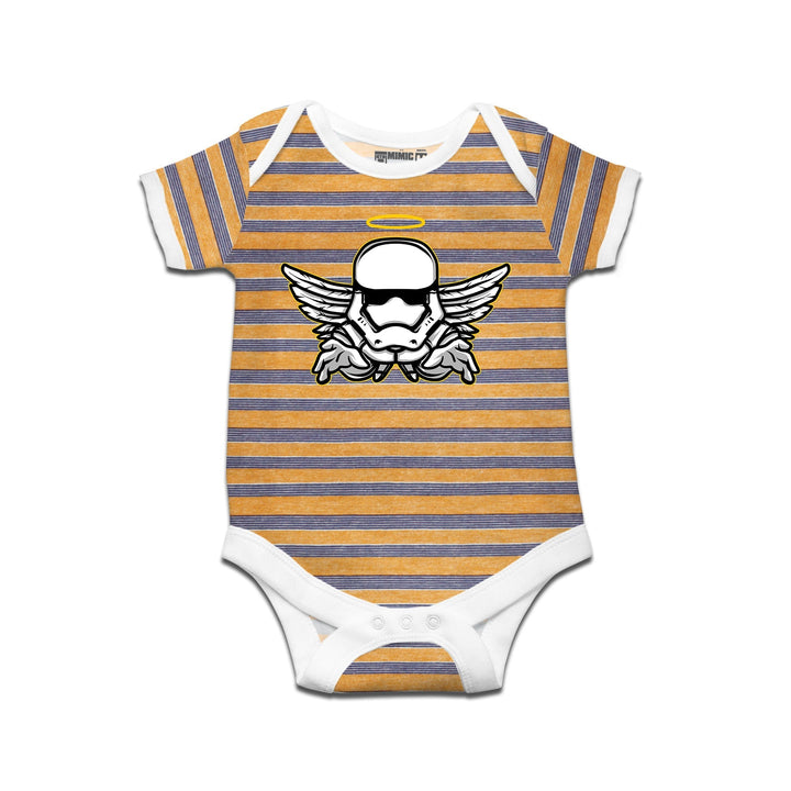 Kidswear By Ruse Trooper Angel Printed Striped infant Romper For Baby