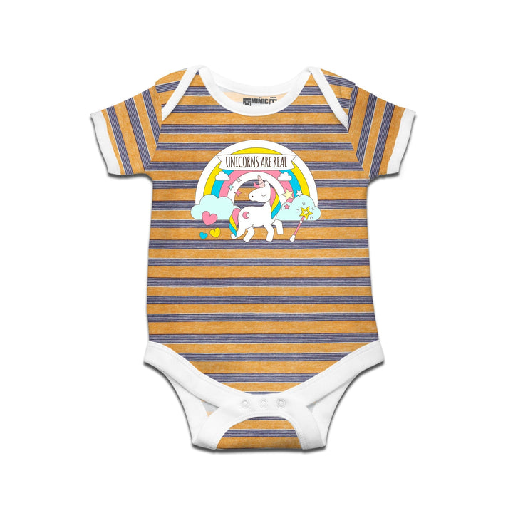 Kidswear By Ruse Unicorn Printed Striped infant Romper For Baby