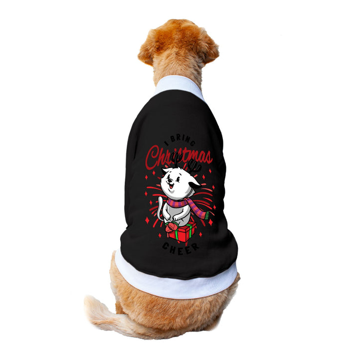 Ruse 'Basics' "I Bring Christmas Cheer" Printed Crew Neck Full Sleeve Sweatshirt For Dogs