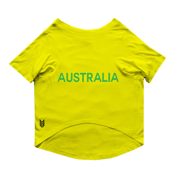 T-20 Cricket World Cup 2024 Customizable Dog Sports Crew Neck T-shirt/Jersey Team Australia With Customizable Dog Name and Jersey Number