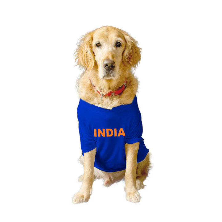 Cricket World Cup 2023 Customizable Dog Sports Crew Neck T-shirt/Jersey Team India With Customizable Dog Name and Jersey Number