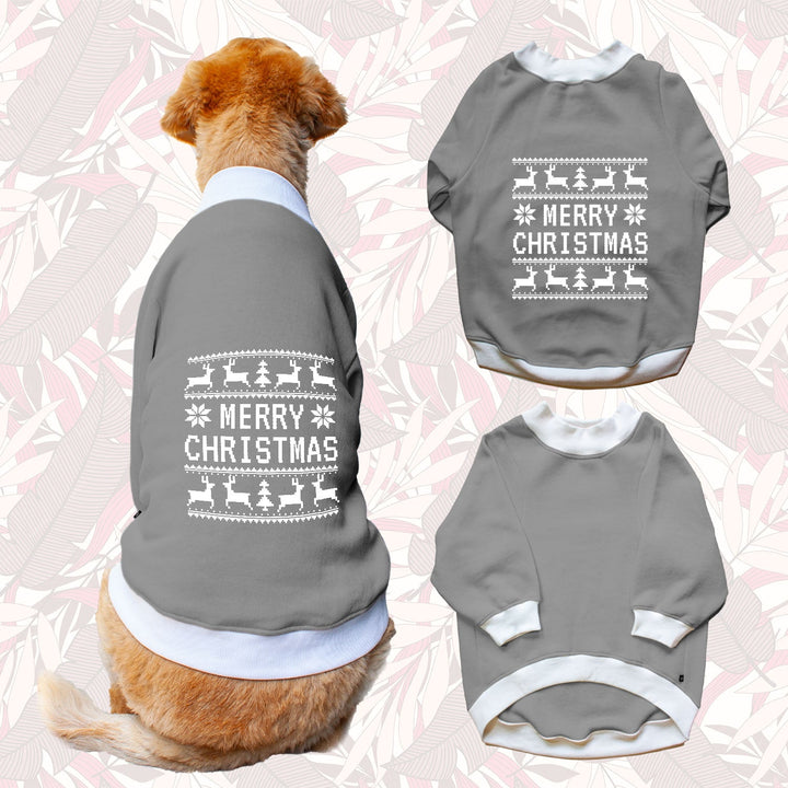 Ruse 'Basics' "Christmas Ugly Sweater Print" Printed Crew Neck Full Sleeve Sweatshirt For Dogs