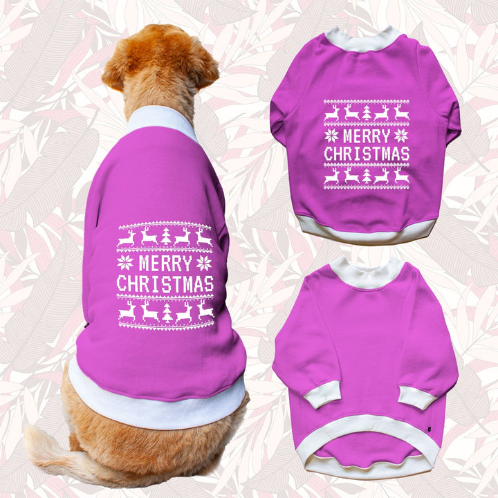 Ruse 'Basics' "Christmas Ugly Sweater Print" Printed Crew Neck Full Sleeve Sweatshirt For Dogs