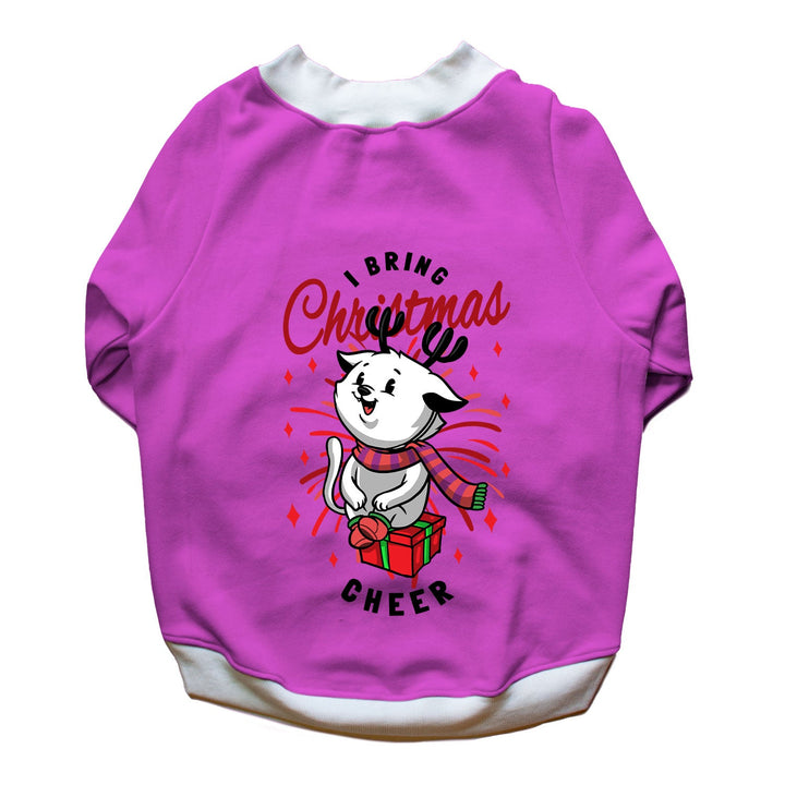 Ruse 'Basics' "I Bring Christmas Cheer" Printed Crew Neck Full Sleeve Sweatshirt For Dogs