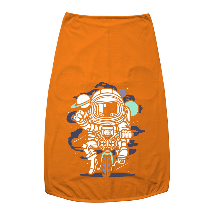 "Space Bike" Printed Round Neck Sleeveless Dog Tee