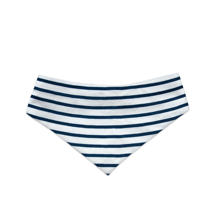 Acai Berry Striped and Navy Solid Reversible Bandana for Cats