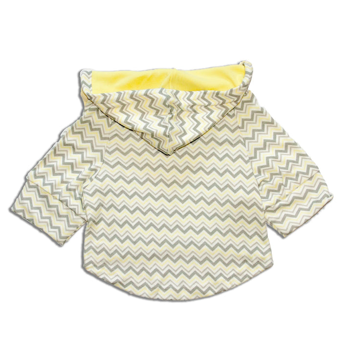 Allover Yellow Chevron Print Full Sleeves With Drawstring Dog Jumper Hoodie