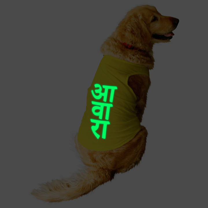 "Awara" Night Glow Printed Dog Tee