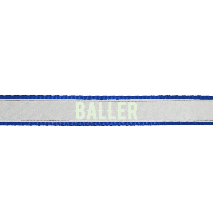 "Baller" Night Glow Printed Reflective Nylon Neck Belt Collar for Dogs