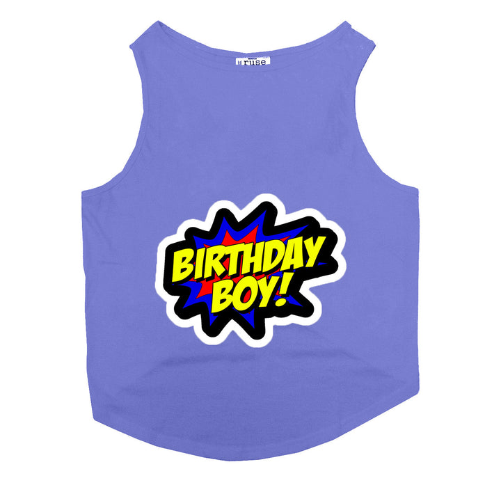 "Birthday Boy" Printed Tank Dog Tee