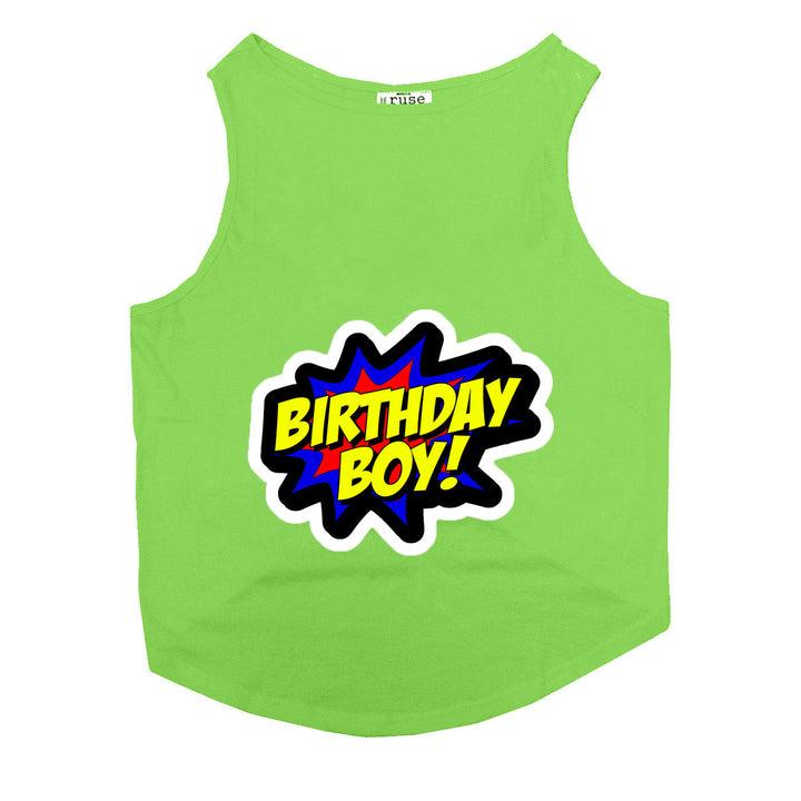 "Birthday Boy" Printed Tank Dog Tee