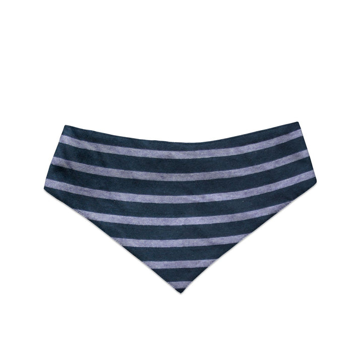 Black Currant Striped and Navy Solid Reversible Bandana for Cats