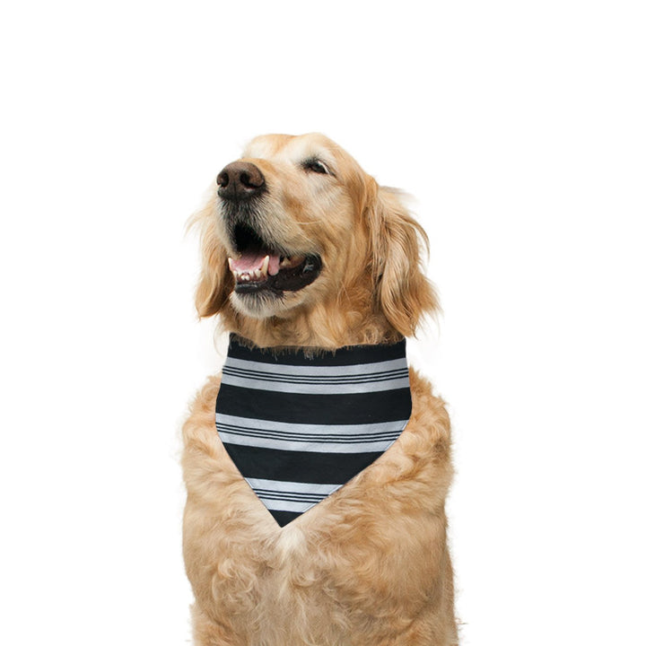 Blackberry Striped and Black Solid Reversible Bandana for Dogs