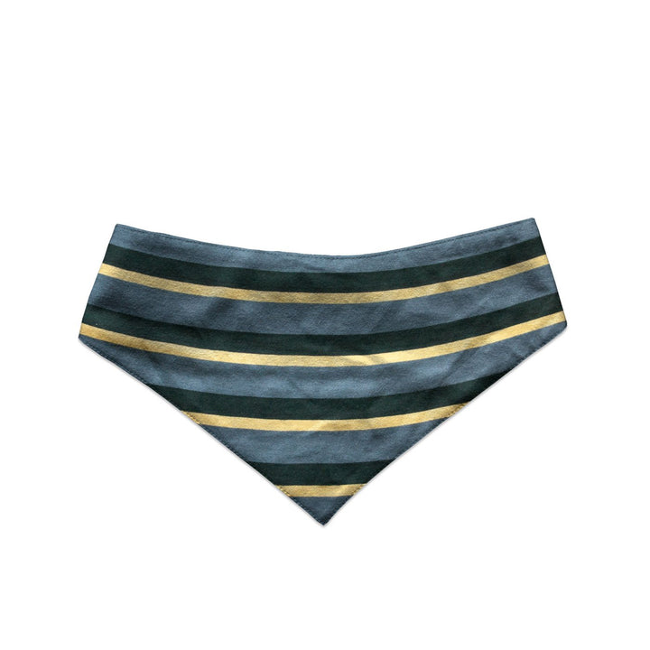 Charcoal Mustard Striped and Black Solid Reversible Bandana for Cats