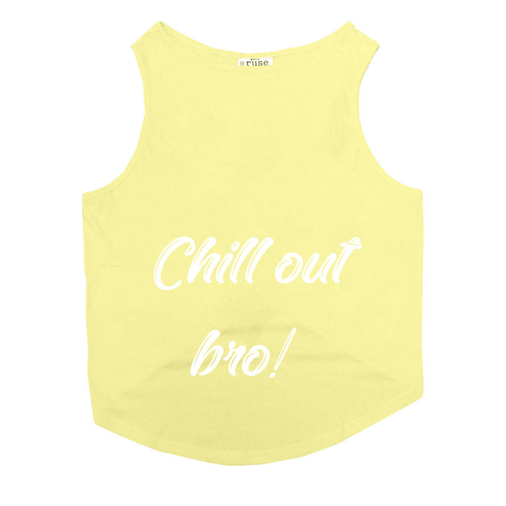 "Chill Out Bro" Night Glow Printed Dog Tee