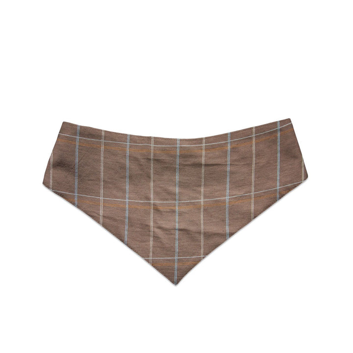 Chocolate Waffle Check and Salmon Solid Reversible Bandana for Cats