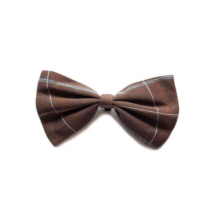 "Chocolate Waffle Check" Upcycled Cat Bow Tie