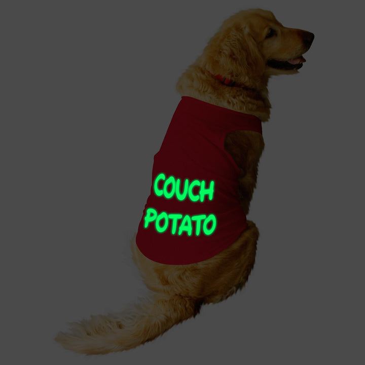 "Couch Potato" Night Glow Printed Dog Tee