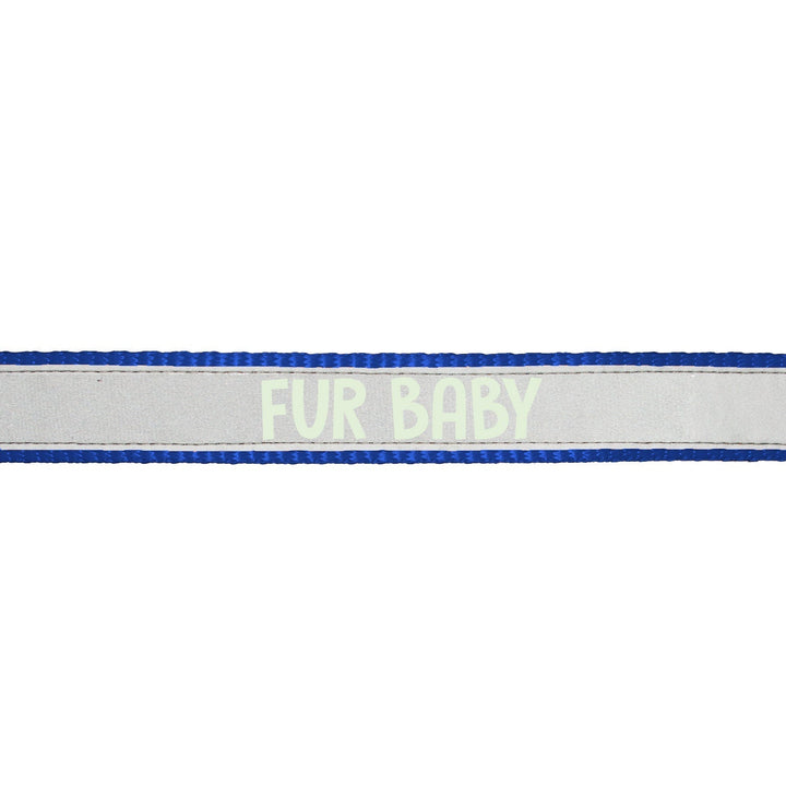 "Fur Baby" Night Glow Printed Reflective Nylon Neck Belt Collar for Dogs