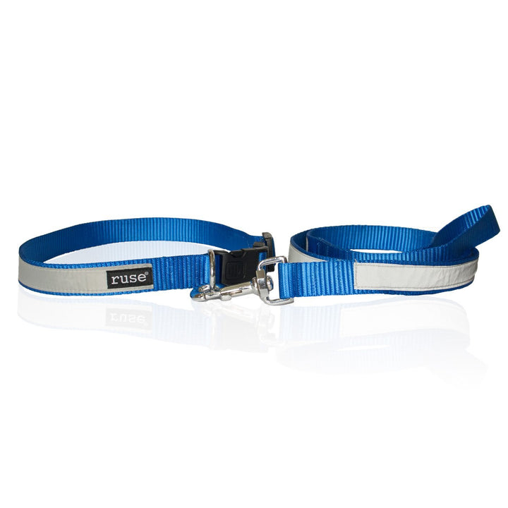 Night Glow and Reflective Nylon Adjustable Collar and Leash for Dogs