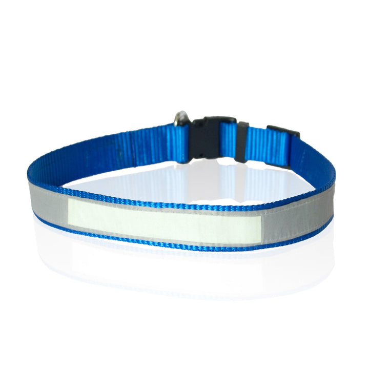 Night Glow and Reflective Nylon Adjustable Collar and Leash for Dogs