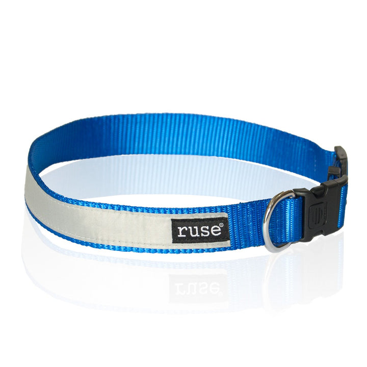 Night Glow and Reflective Nylon Adjustable Collar for Dogs