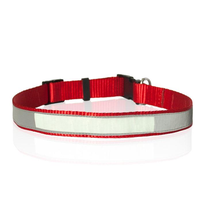 Night Glow and Reflective Nylon Adjustable Collar for Dogs